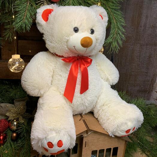 Oso de peluche 90 cm "Gurdicia Rojo" lechoso