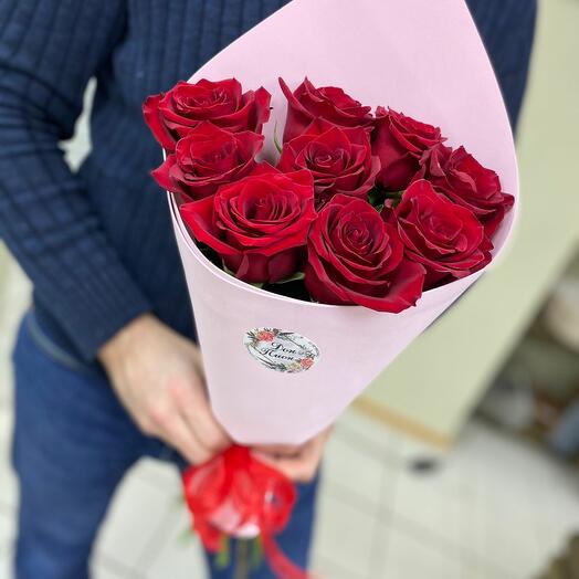 Красная роза в конверте 50 см