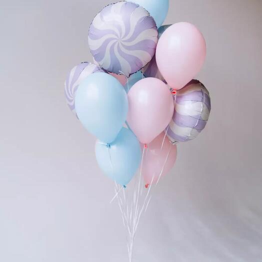 Связка из 15 шаров "Карамелька"