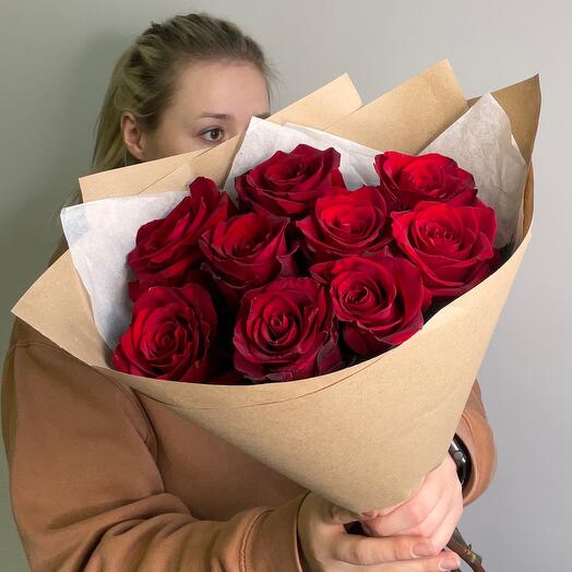 Rosas rojas 9 piezas