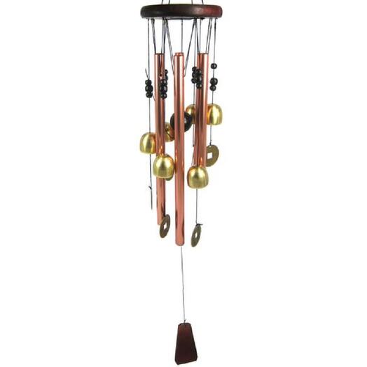 Canto de la brisa con monedas, 6 pajitas, 60 cm, metal