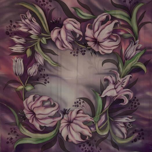 Chal-batik "lila Adagio"