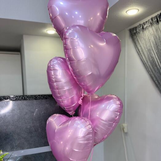 Juego de 5 Bolas ( papel de aluminio )Corazón