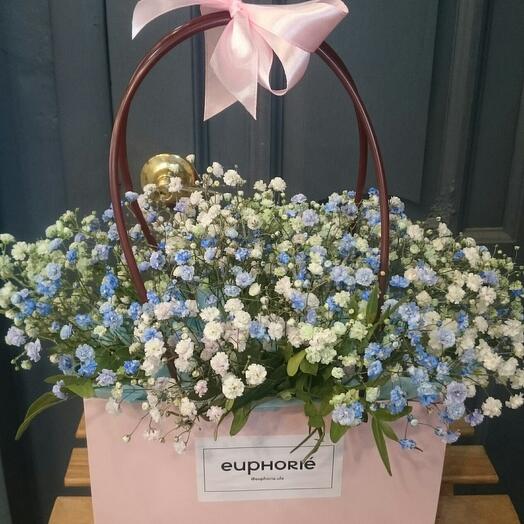 Purse with gypsophila