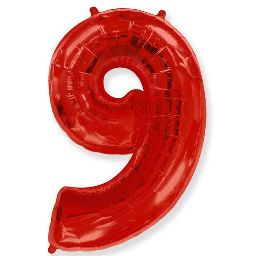 Шар фольгированный цифра "9"