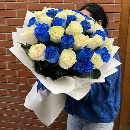White-blue roses