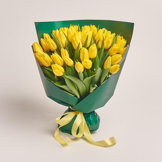 51 Yellow Tulips Bouquet