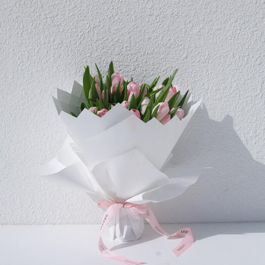 Premium Pink Tulips Bouquet