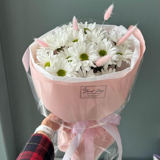 Букет круглый из хризантем на день семьи 🌼