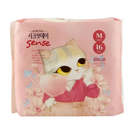 Secret Day Ультратонкие дышащие прокладки "Secretday pure love ", M size (24.5 см) - 16 шт