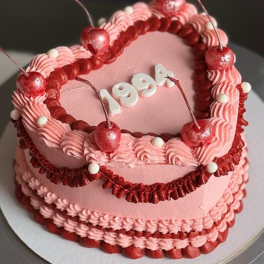 Торт винтажный с рюшами 🎀
