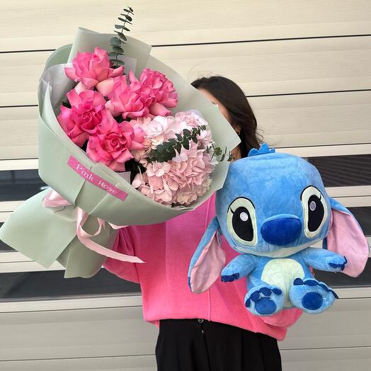 Изящный букет + Стич