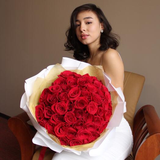 51 красная Голландская Роза