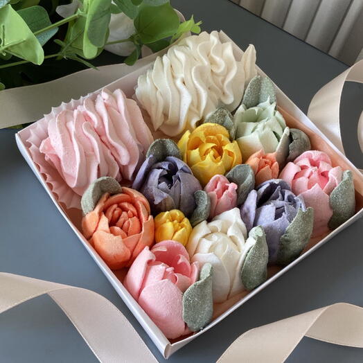 Нежные зефирные тюльпанчики в коробке🥰 🌷