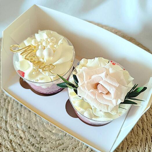 Набор с живыми цветами, 2 трайфла