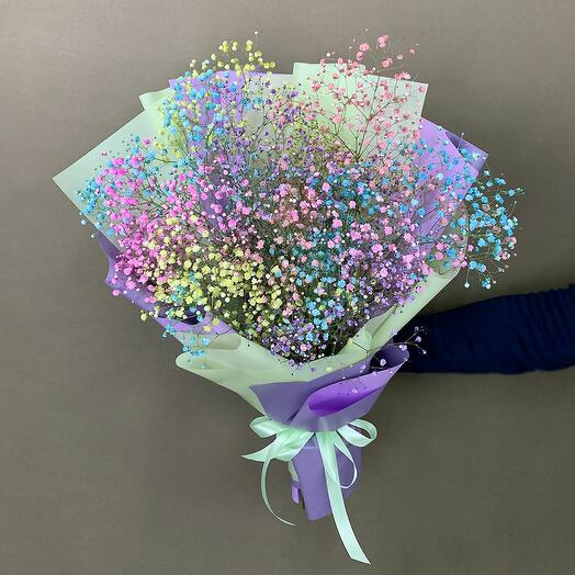 Bouquet of rainbow gypsophila Cloud Atlas
