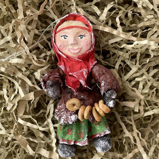 Ватная елочная игрушка