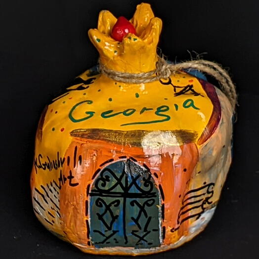 Artistic statuette "Pomegranate yellow"