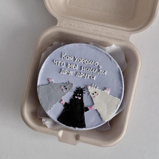 Бенто торт с крысами «Как хорошо, что мы нашли друг друга»