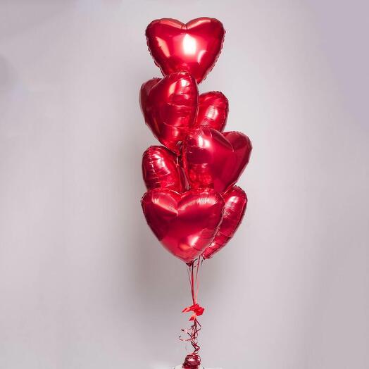 Set 2 Red hearts Balloons with helium