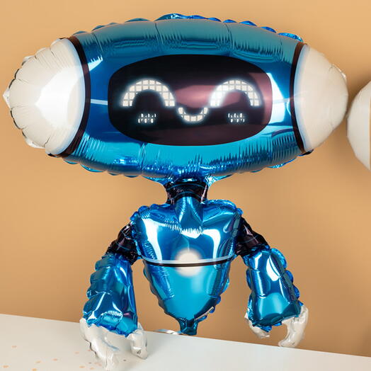 Воздушный шар гелий «Робот синий». Helium balloon Robot blue