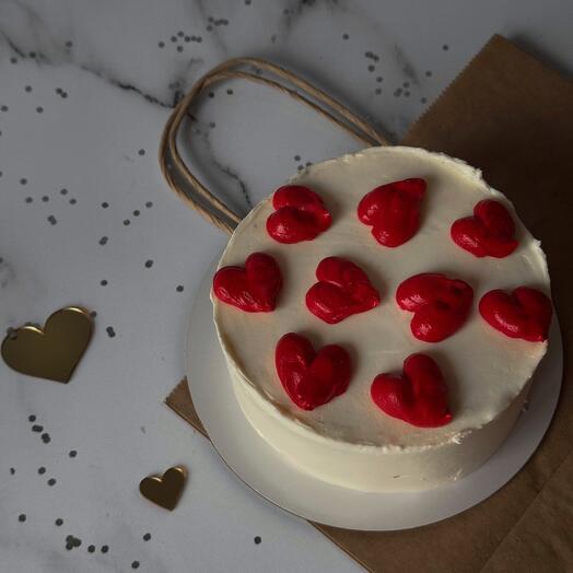 Бенто торт с сердечками на день влюбленных