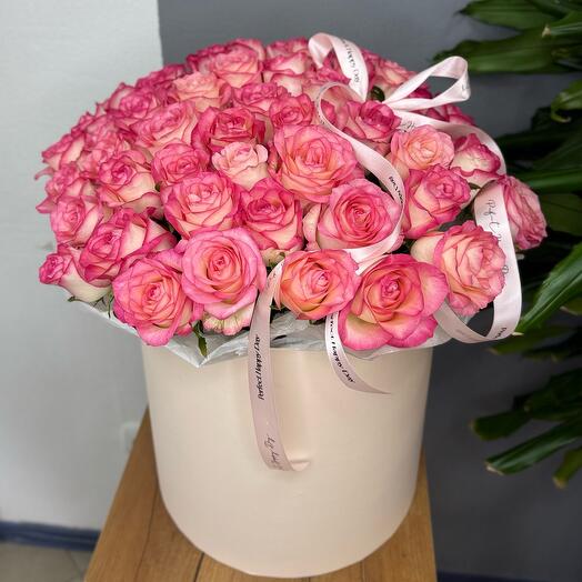 Коробка гигант из 51 розовой розы