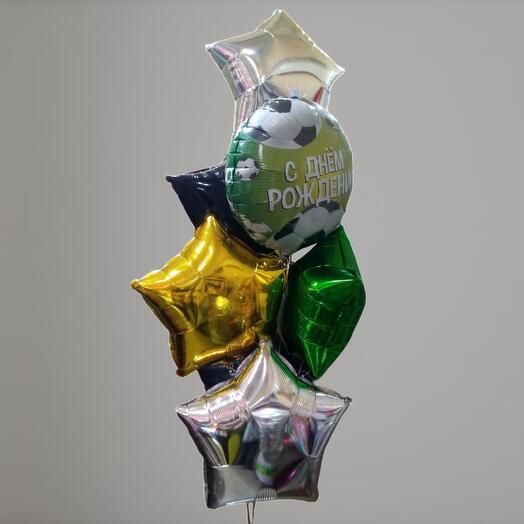 Фонтан из 6 фольгированных звёзд и круга