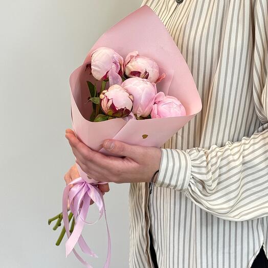 Fluffy peonies by Sarah Bernhardt, 5 pieces