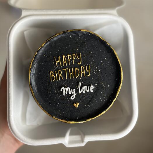 Бенто-торт черный Happy Birthday