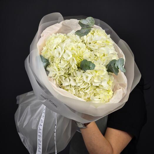 Букет-комплимент "White sky 🤍" из гортензий
