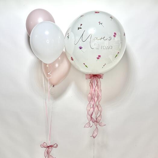 Воздушные шары девочке в нежных тонах