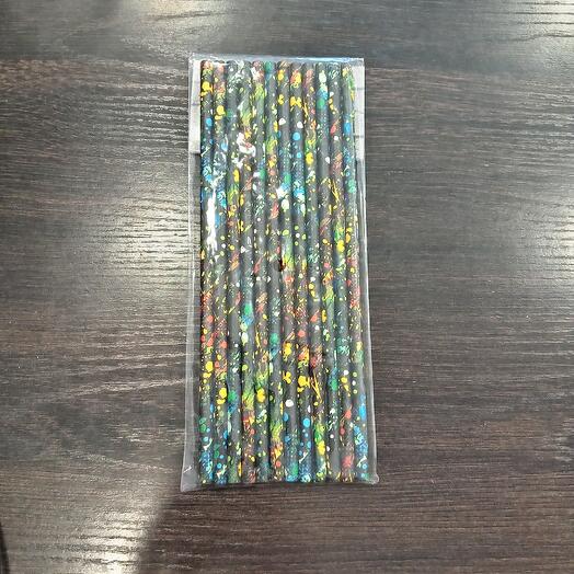 Трубочки одноразовые для коктейля графитти 12шт