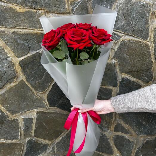 Моно из 5 красных Роз