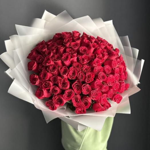 -20%АКЦИЯ🌹Монобукет "101 роза"/роза Кения /Цветы Уфа/Цветы в Уфе/Доставка цветов Уфа
