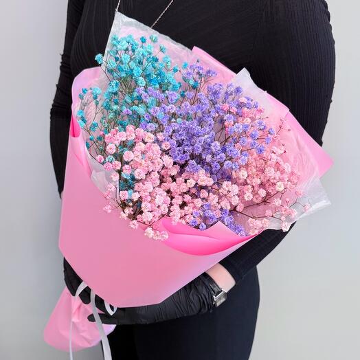 Букет из разноцветной гипсофилы