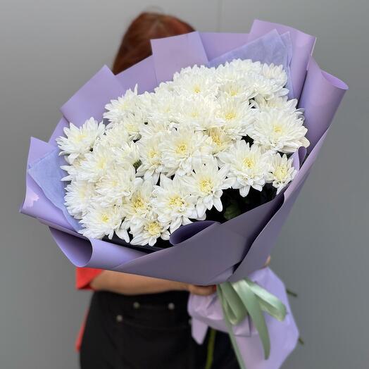 Хризантемы в нежном оформление💜