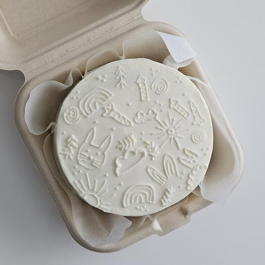 Бенто торт детский с однотонными рисунками