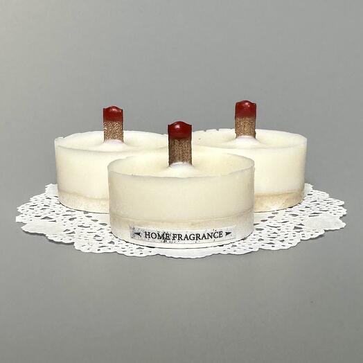 Чайные свечи Pawns Collection на гипсовой подложке Crepes Flamber с деревянным фитилём 3 шт