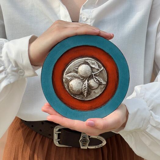 Tondo "Oranges" blue