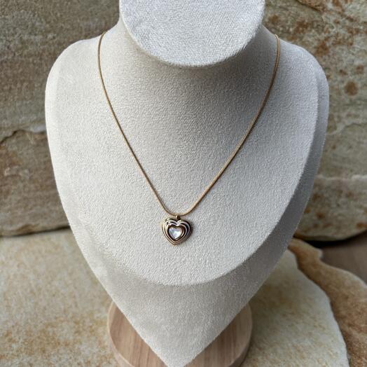 Подвеска на шею цепочка с кулоном сердце, подарок для мамы