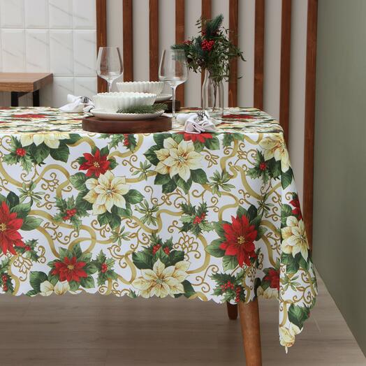 Скатерть на стол Доляна Праздничные украшения 145x220 см