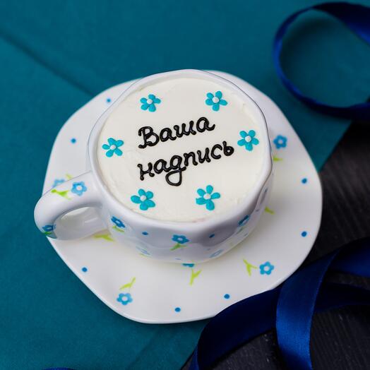 Торт в кружке (чайной паре) с вашей надписью