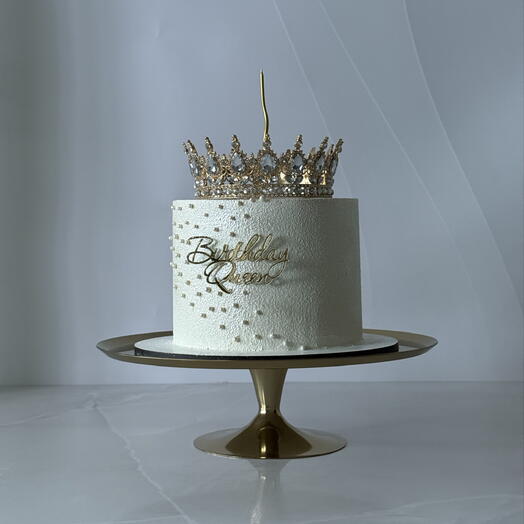 Торт с короной birthday Queen с блестками на день рождения девочке, девушке, сестре, маме, подруге