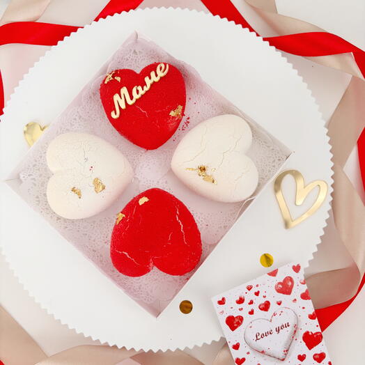 Пироженки Сердце Птичье молоко ко Дню всех влюбленных️