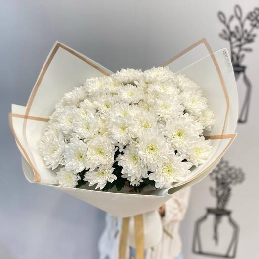 Букет 9 хризантем 🕊️🤍