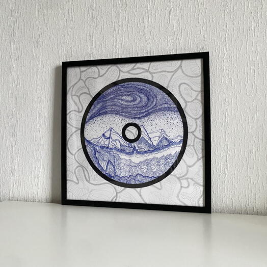 Indigo A1 Зимний горный пейзаж с северным сиянием