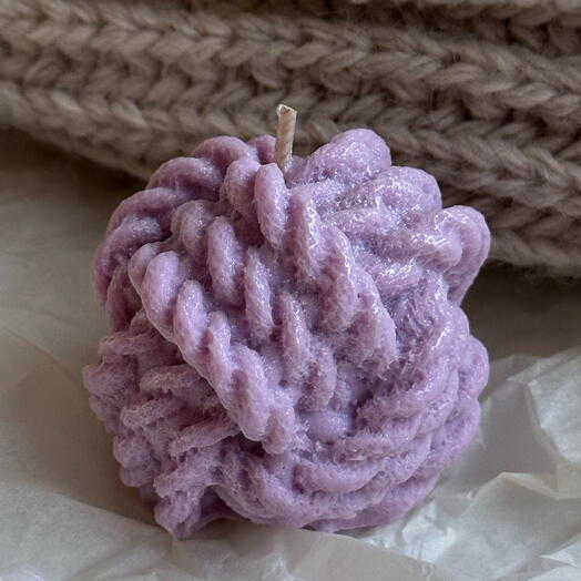 Свеча ручной работы «клубок пряжи» | ручная работа AROMA+СВЕЧИ