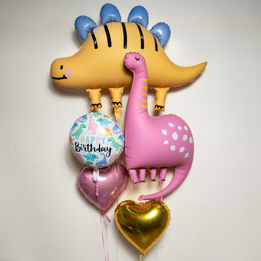 Jungle Dino Party  Happy Birthday Foil Balloon Set  7369