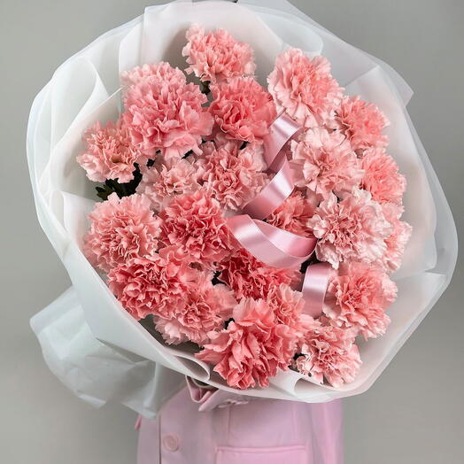 Моно-букет из гвоздик, Bouquet 140 Moscow